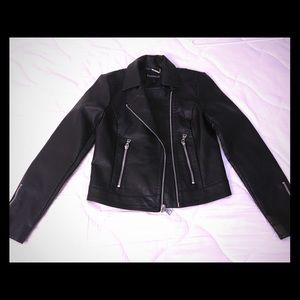 Express black leather jacket